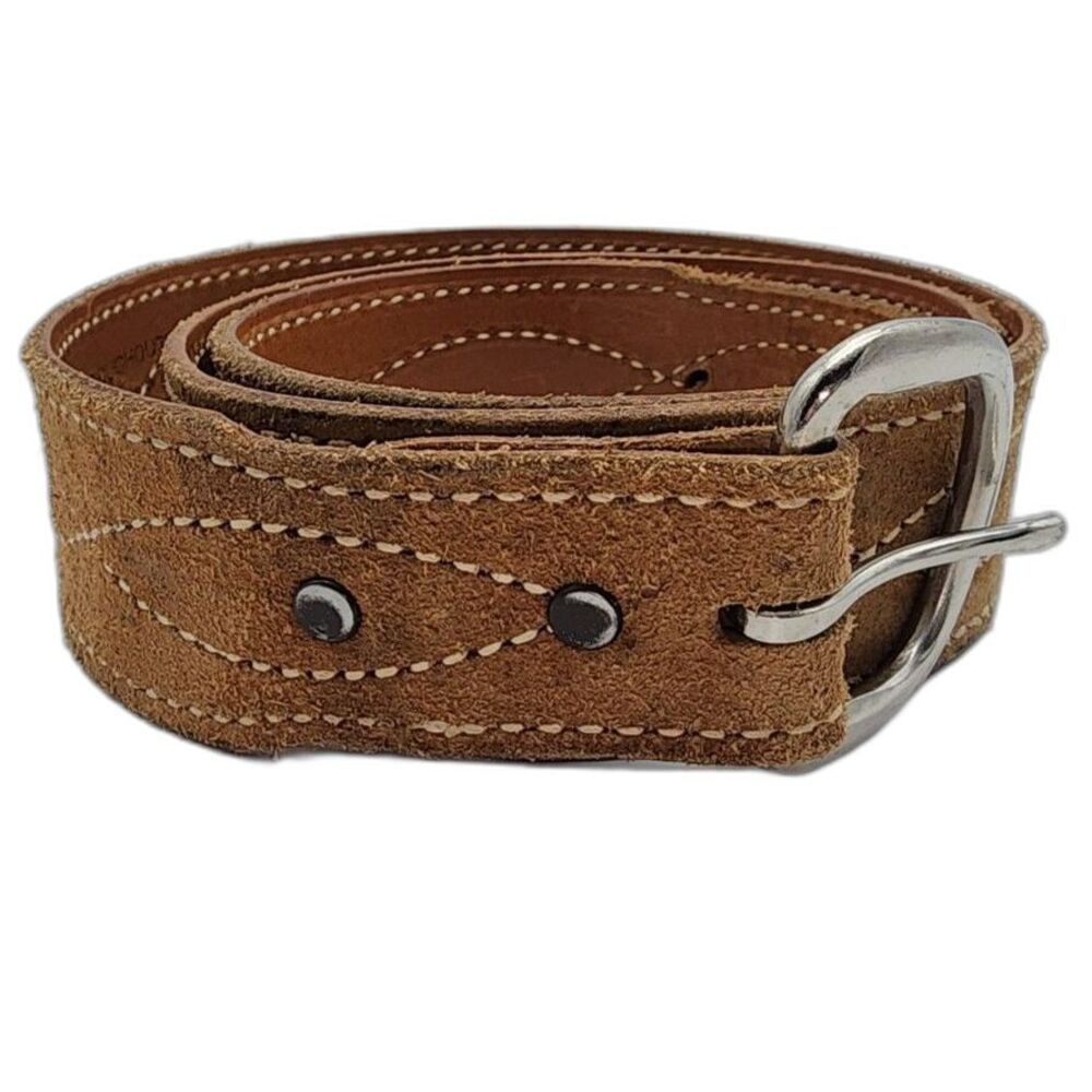 Justin Boots Men's Tan Stitched Leather Belt Size 42